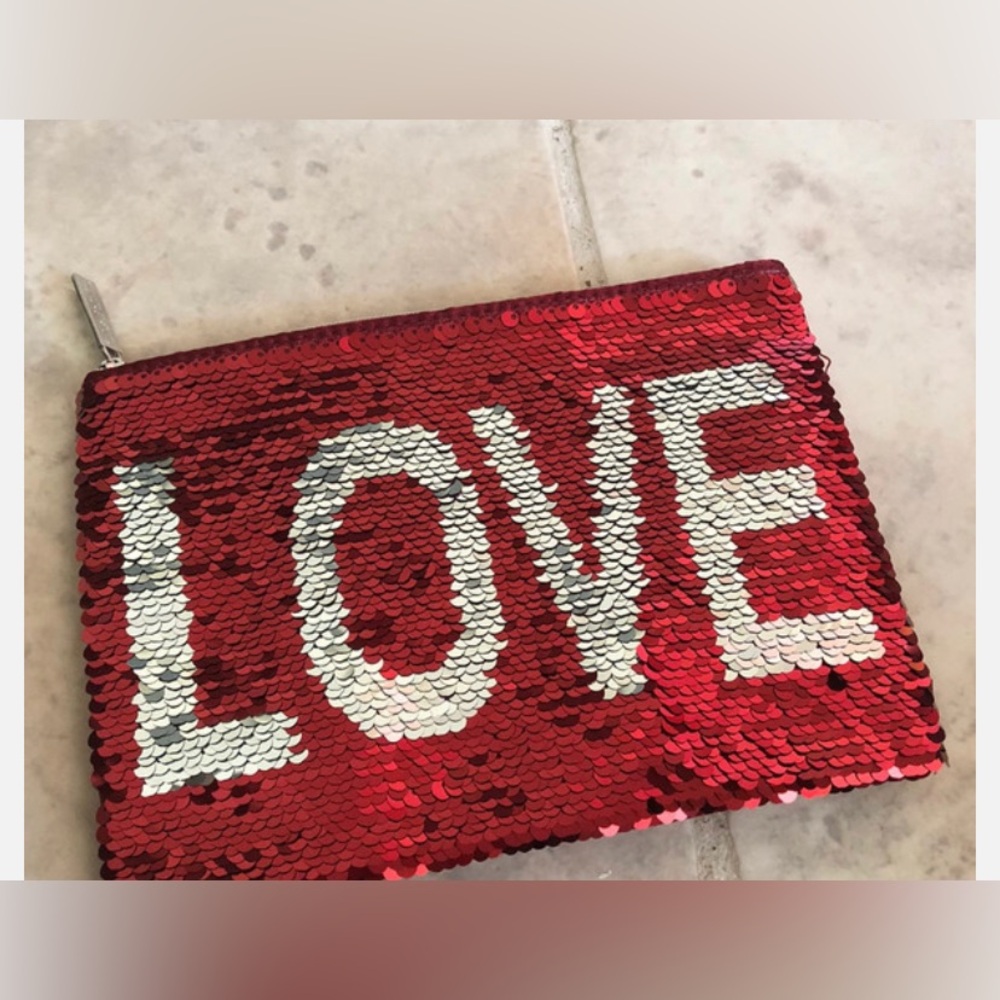Pouch Love Shiny Red New NWOT